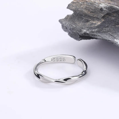 925 Sterling Silver Twisted Wire Ring for Women
