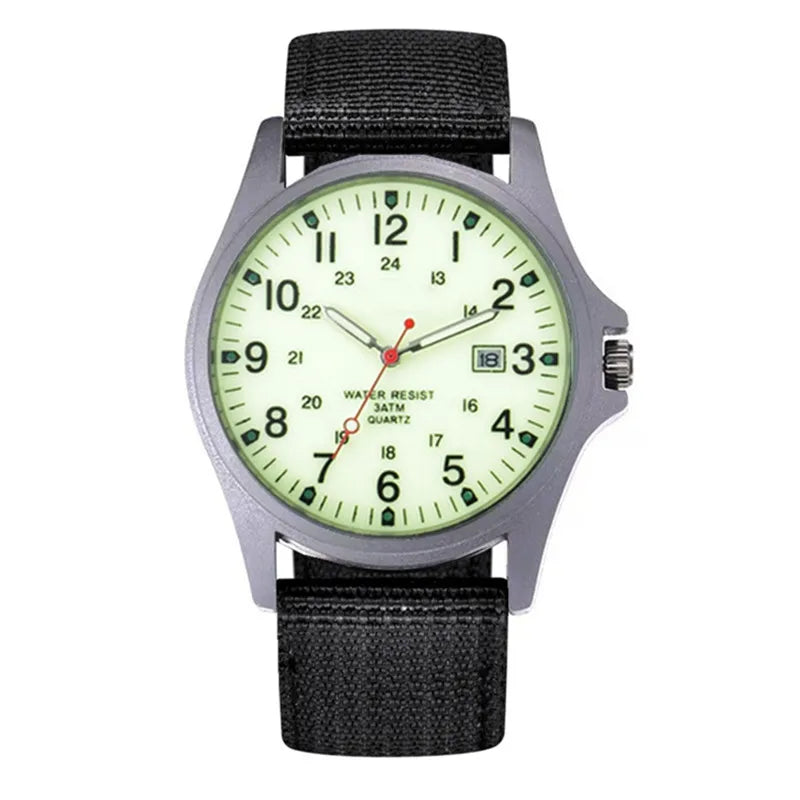 Men's Arabic Dial Quartz Watch with Silicone Strap