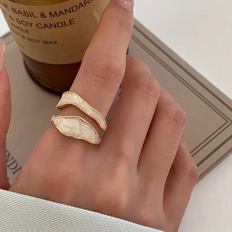 Colourful Drip Glaze Adjustable Ring for Women