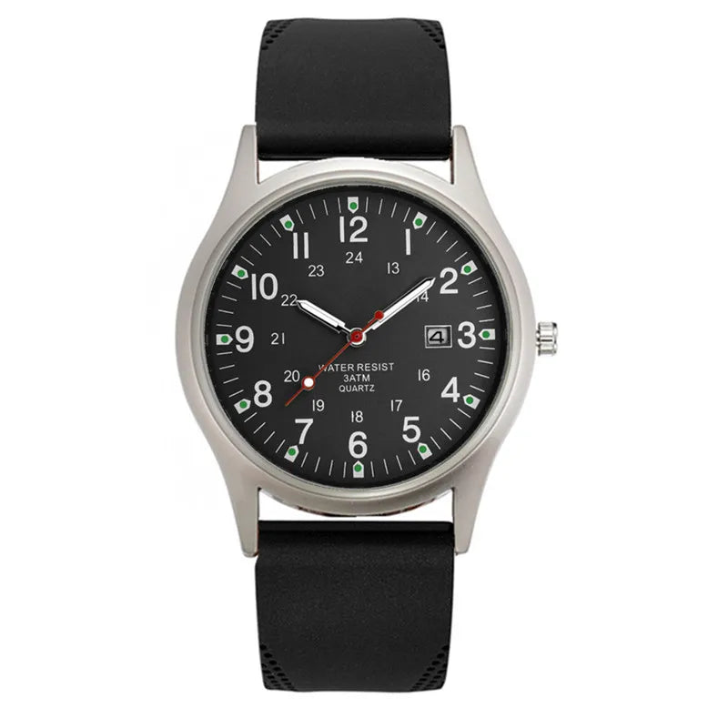 Men's Casual Quartz Watch with Silicone Strap