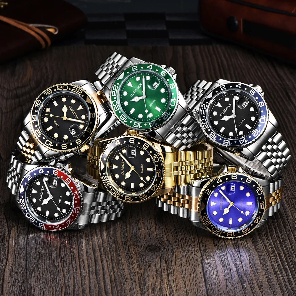 Men's Quartz Watch with Stainless Steel Bracelet