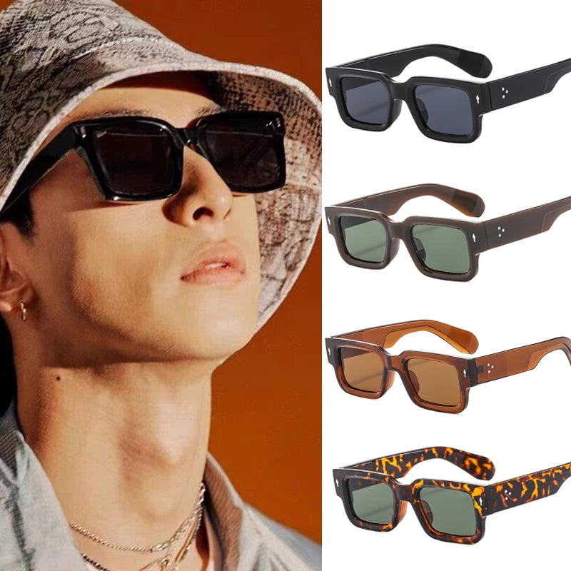 Retro Minimalist Rectangle Sunglasses