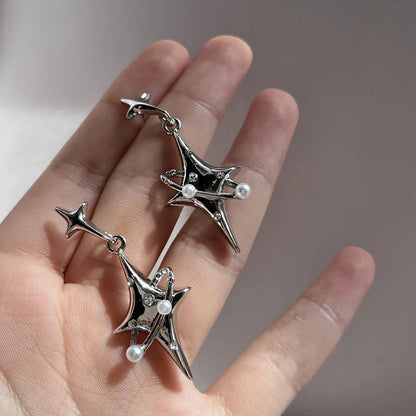 Y2K Star Crystal Drop Dangle Earrings for Women