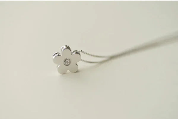 925 Sterling Silver Flower Pendant Necklace for Women