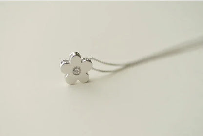 925 Sterling Silver Flower Pendant Necklace for Women