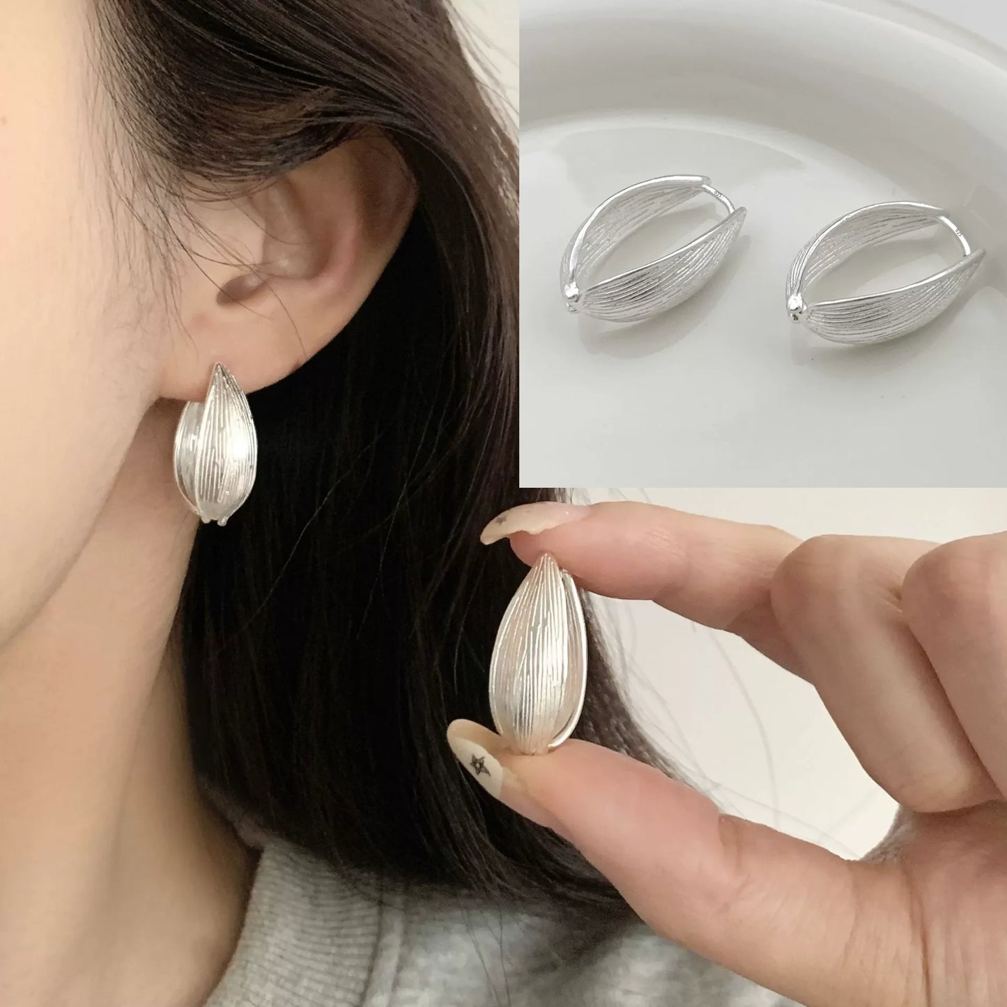 925 Sterling Silver Bow Knot Ear Clip for Women — No Piercing