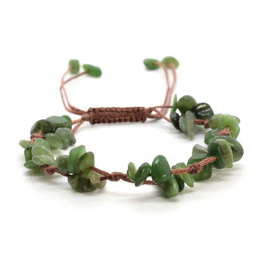 Macrame Crystal Chip Stone Braided Bracelet for Women | Adjustable