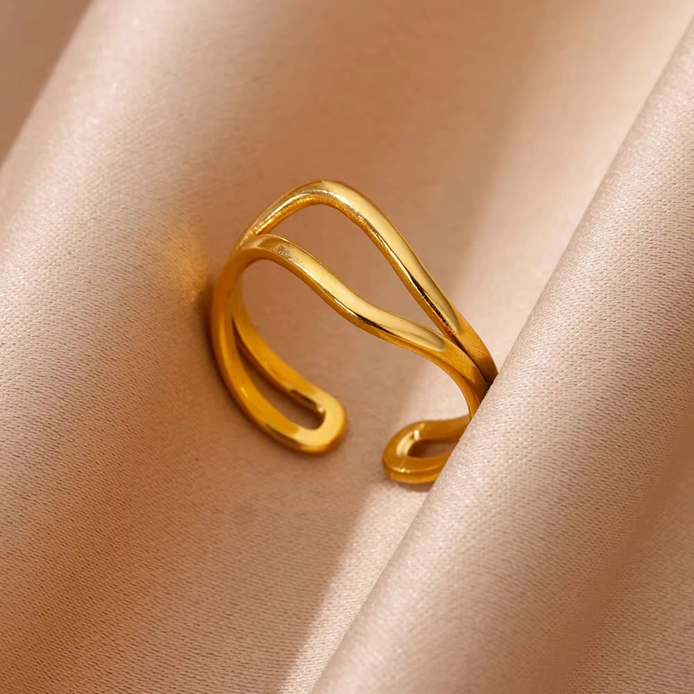 Evil Eye Zircon Adjustable Ring for Women | Luxury 18K Gold Plated