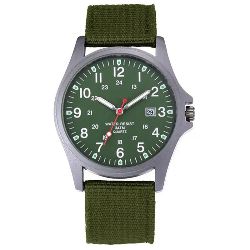Men's Arabic Dial Quartz Watch with Silicone Strap