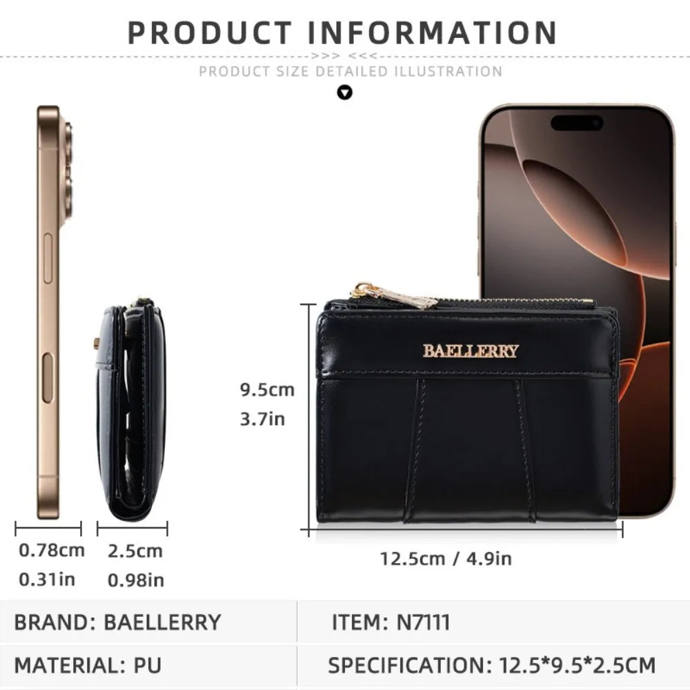 Baellerry Solid Colour Mini Coin Purse & Card Holder