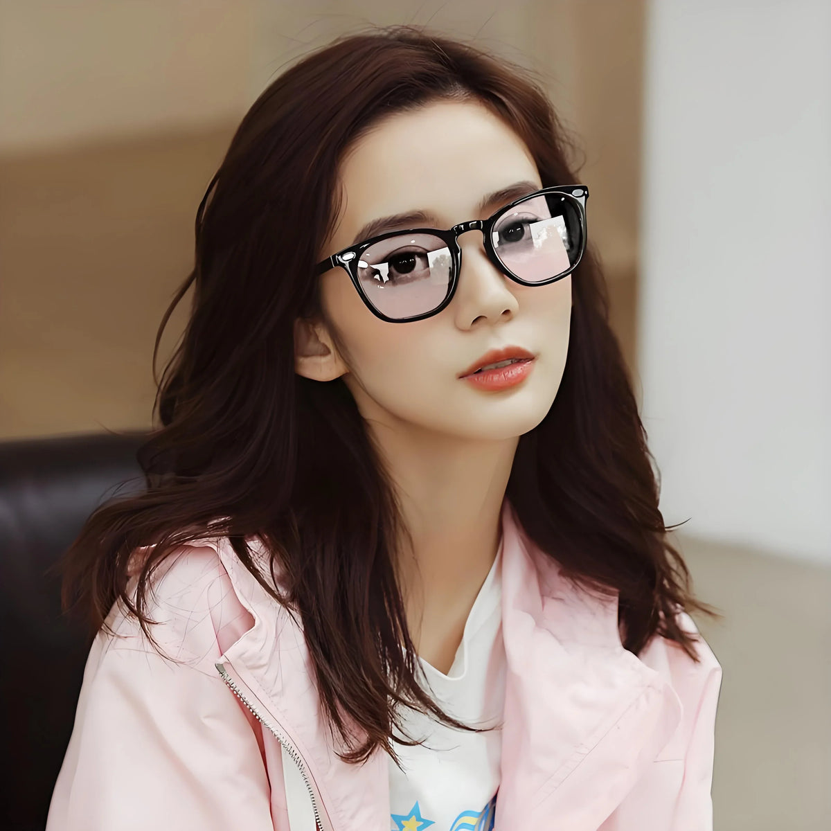 Retro Round Alloy-Frame Fashion Glasses