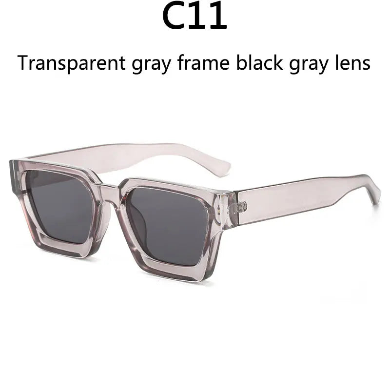 Men's Vintage Square Resin-Lens Sunglasses