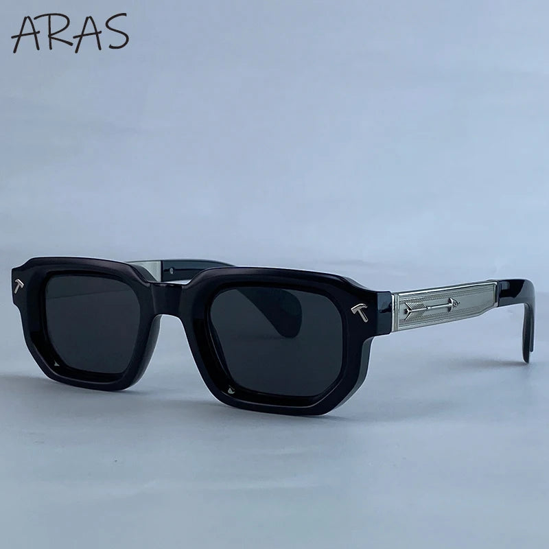 Men's Vintage Square Alloy-Frame Sunglasses