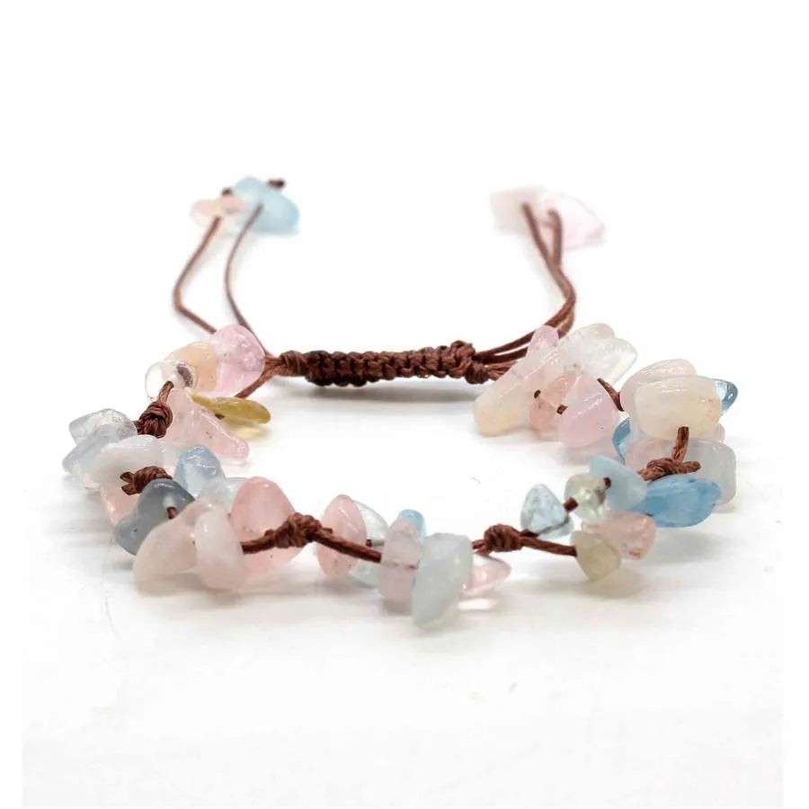Macrame Crystal Chip Stone Braided Bracelet for Women | Adjustable