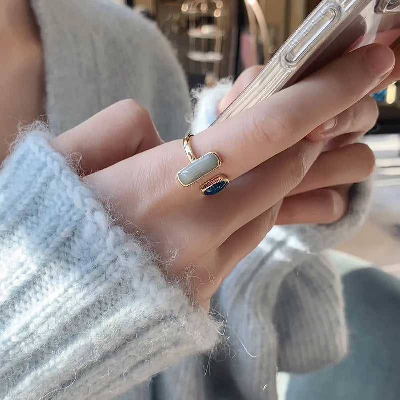 Colourful Drip Glaze Adjustable Ring for Women