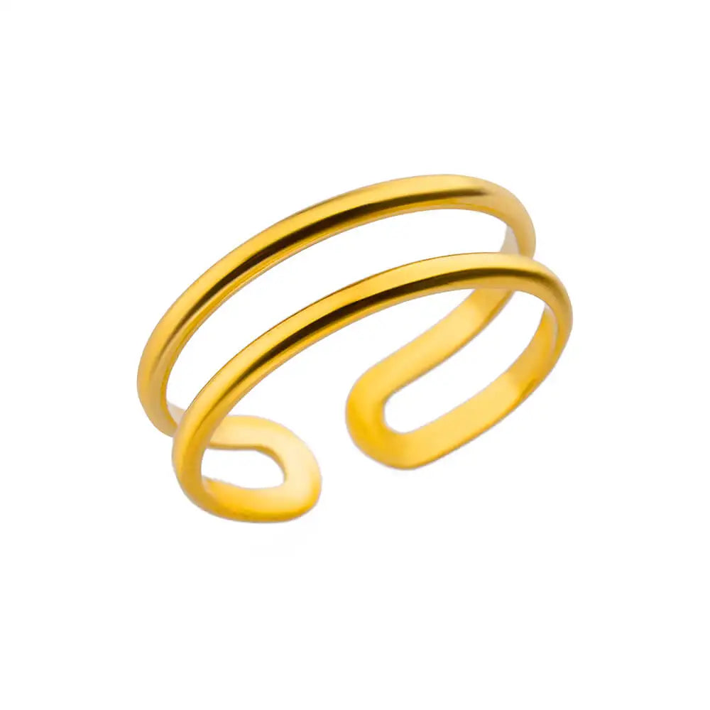Minimalist Geometric Opening Ring for Women | 18K Gold Plated