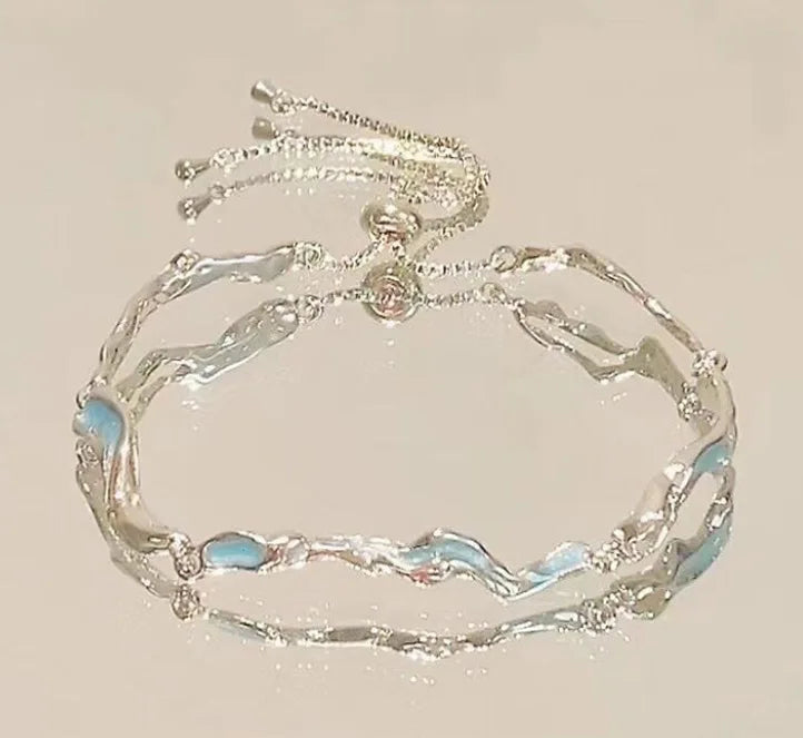 Pink Crystal Cherry Blossom Bracelet for Women