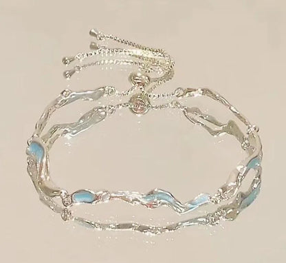 Pink Crystal Cherry Blossom Bracelet for Women