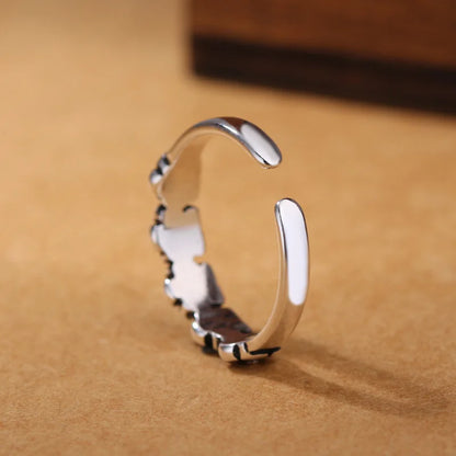 925 Sterling Silver Retro Flower Ring for Women