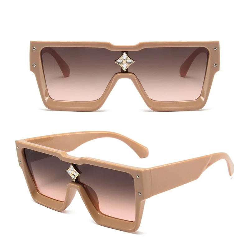 Men's Rectangle Alloy-Frame Fashion Sunglasses