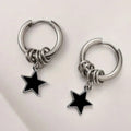 Stainless Steel Punk Star Ring Earrings for Women