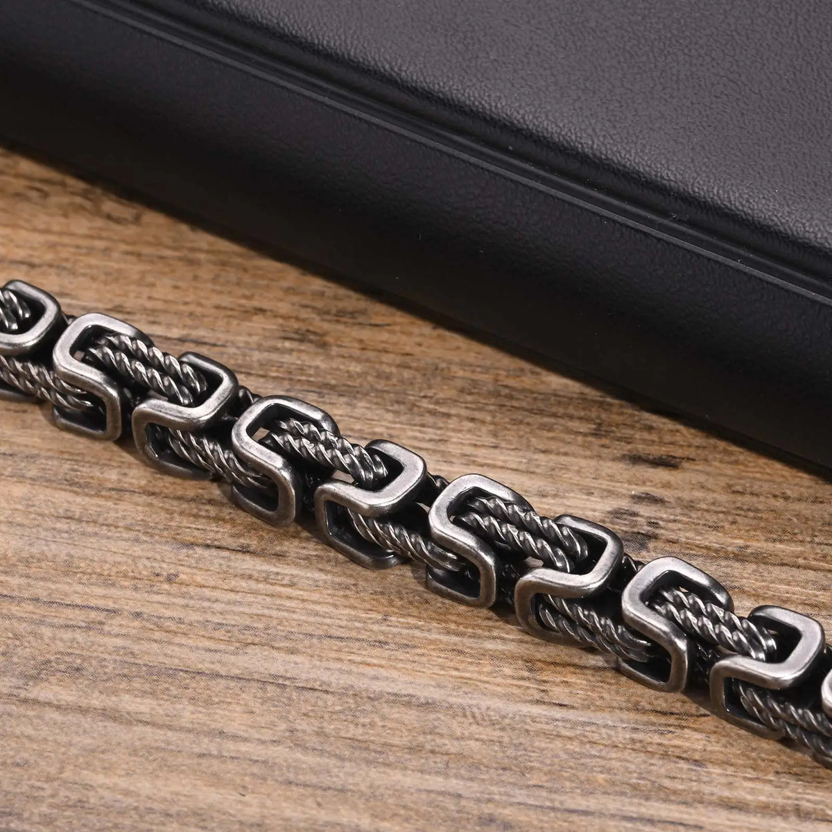 8mm Byzantine Stainless Steel Bracelet for Men