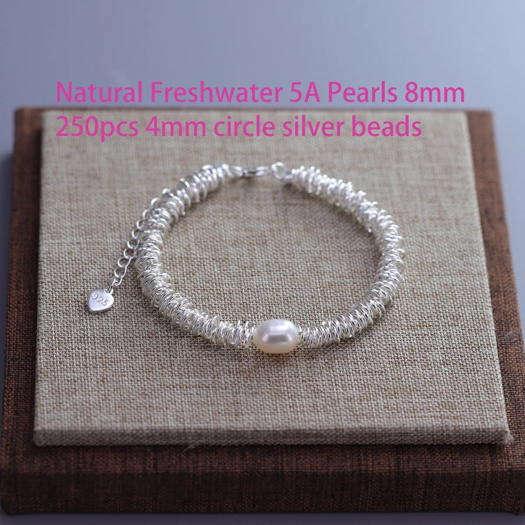 925 Sterling Silver Butterfly Bead String Bracelet for Women