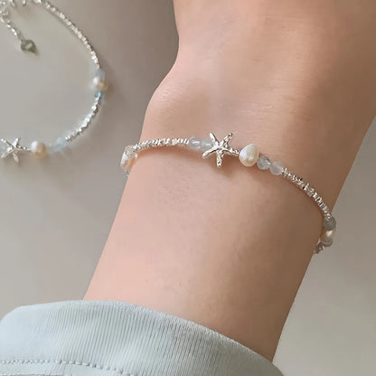 925 Sterling Silver Butterfly Bead String Bracelet for Women