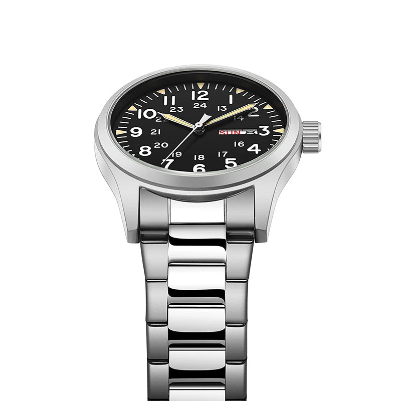Men's Quartz Field Watch with Stainless Steel Strap