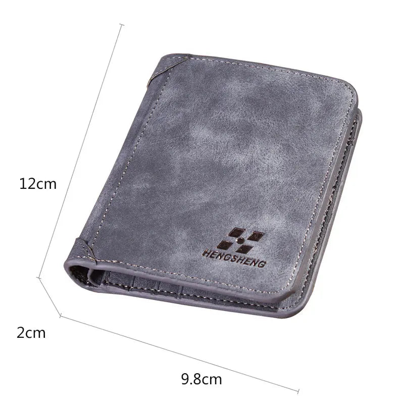 Men's Vintage PU Leather Bifold Wallet | Photo & Card Holder Short Purse