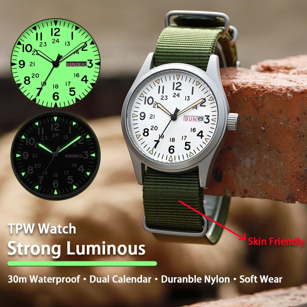 38mm Quartz Field Watch with Nylon Strap