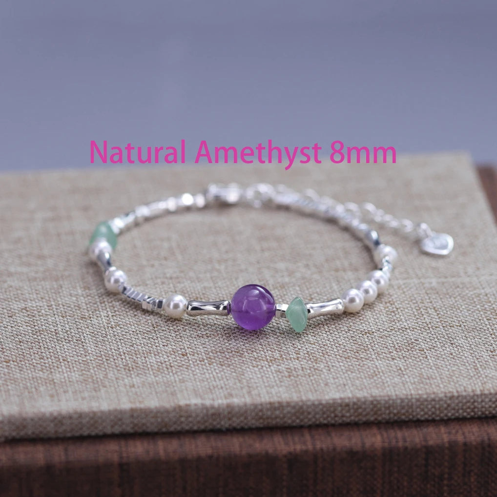 925 Sterling Silver Butterfly Bead String Bracelet for Women