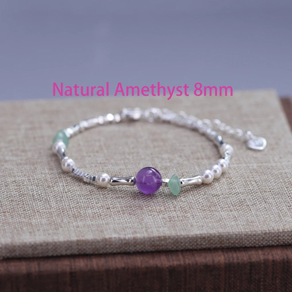 925 Sterling Silver Butterfly Bead String Bracelet for Women