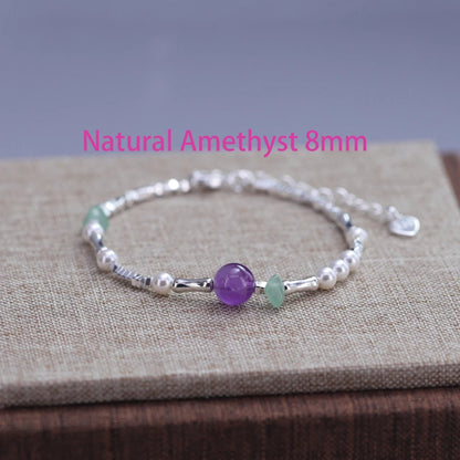 925 Sterling Silver Butterfly Bead String Bracelet for Women