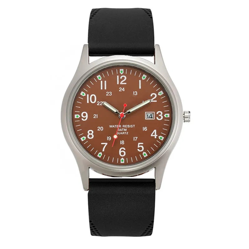 Men's Casual Quartz Watch with Silicone Strap