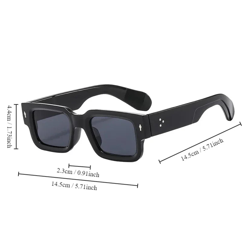 Retro Square Acrylic-Lens Fashion Sunglasses