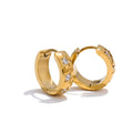 Zirconia Star Hoop Earrings in Stainless Steel for Women