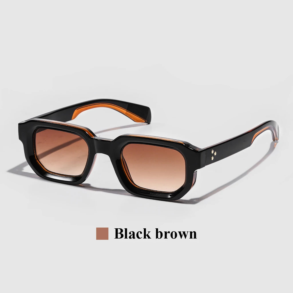 Vintage Rectangle Polycarbonate Fashion Sunglasses