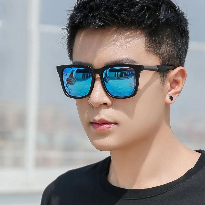 Men's Rectangle Mirrored Sunglasses