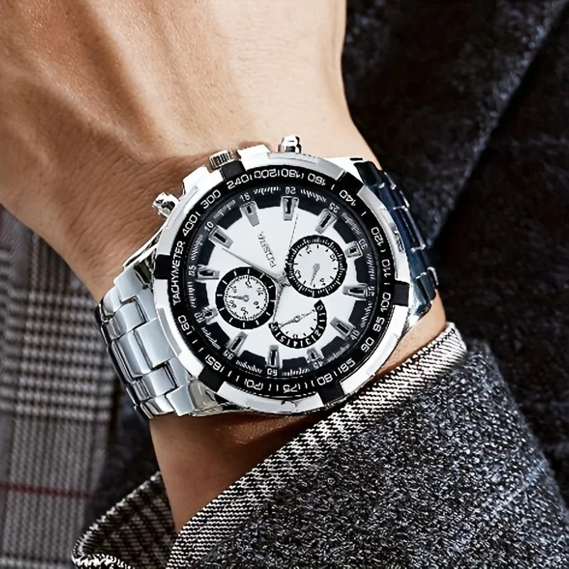 Men's Dress Quartz Watch with Alloy Bracelet