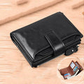 RFID Anti-Theft Men's Business Wallet | Zipper Leather Coin Purse & Card Holder