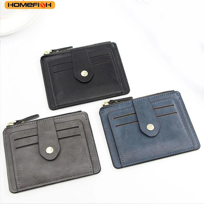 Men's Slim PU Leather Business Wallet | Credit Card & Coin Pocket Bifold Purse