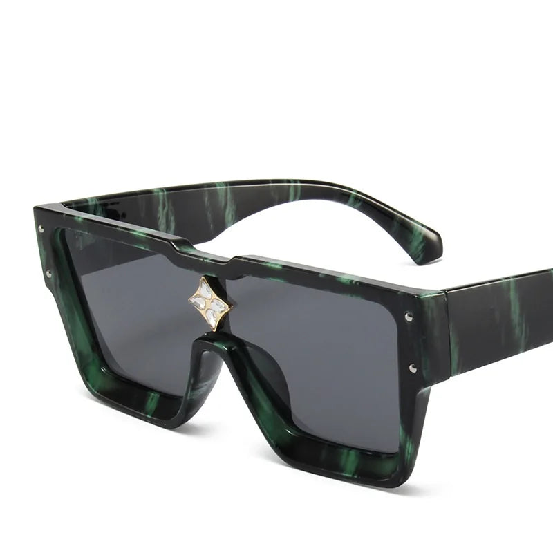 Men's Rectangle Alloy-Frame Fashion Sunglasses