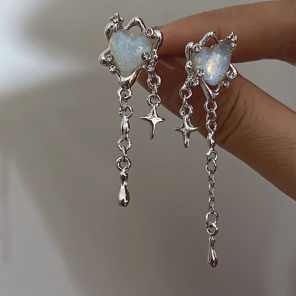 Y2K Irregular Liquid Clip Earrings for Women