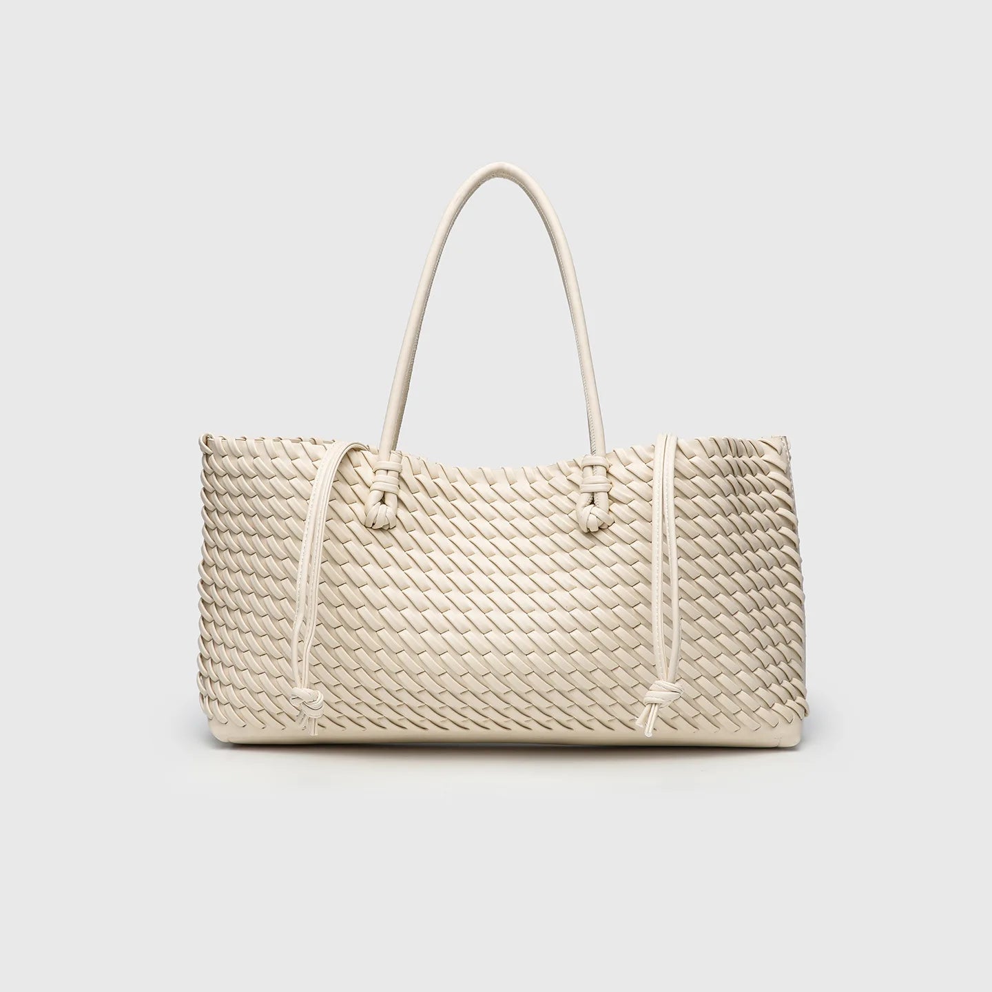 Woven PU Shopper Tote Bag for Women