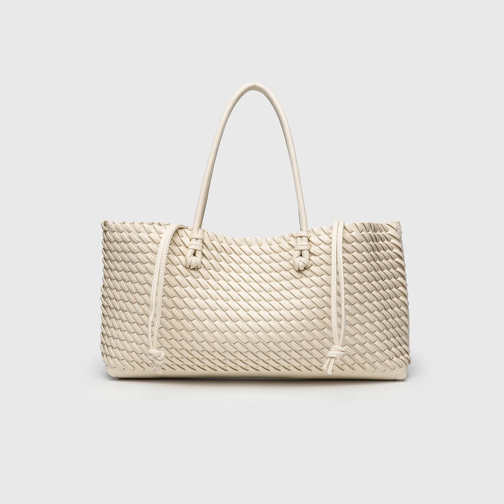 Woven PU Shopper Tote Bag for Women