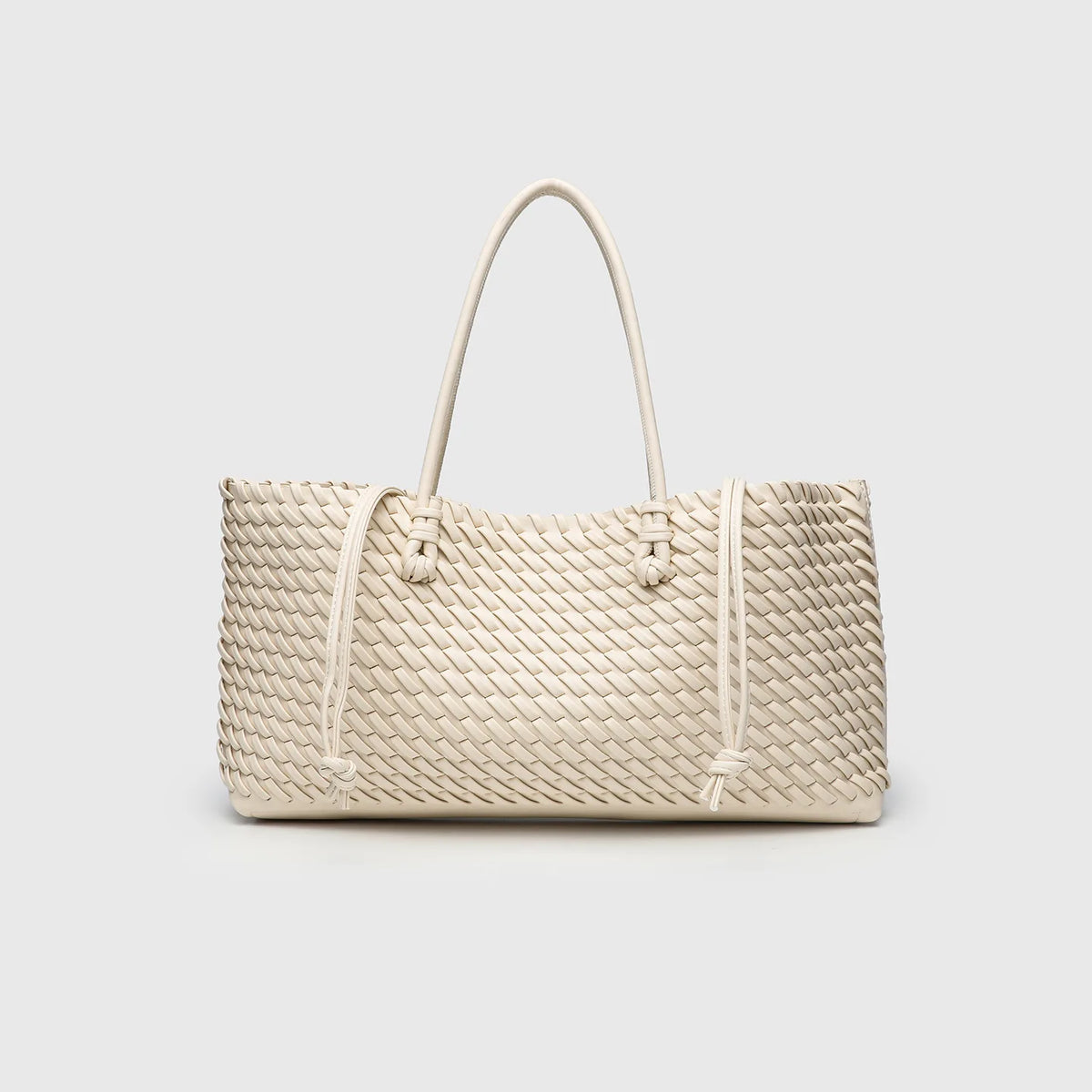 Woven PU Shopper Tote Bag for Women
