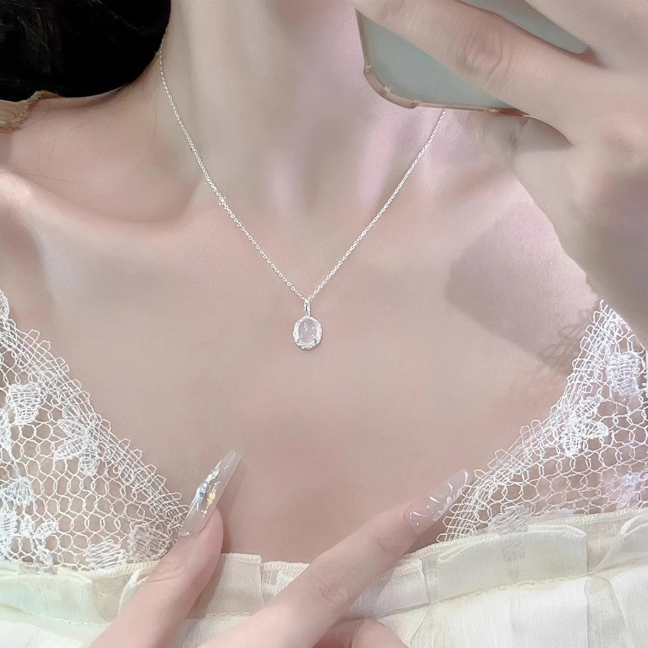 925 Sterling Silver Star Smile Dimple Pendant Necklace for Women