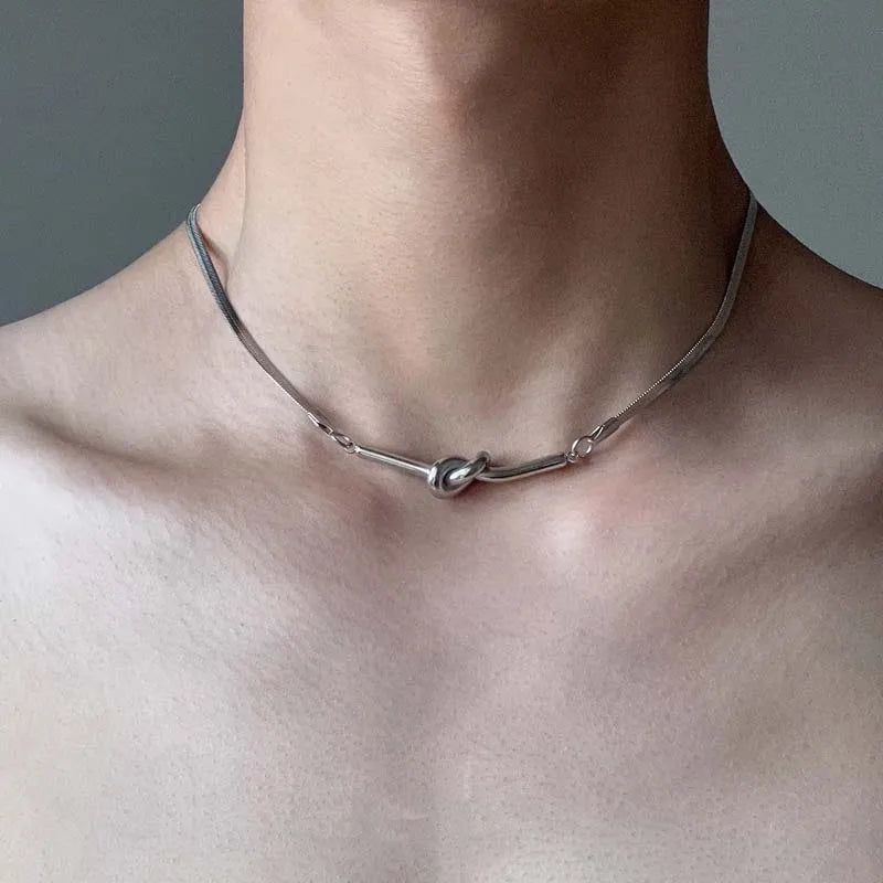 Gothic Knot Snake Chain Choker Necklace