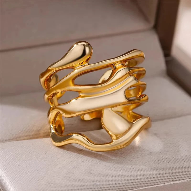Evil Eye Zircon Adjustable Ring for Women | Luxury 18K Gold Plated